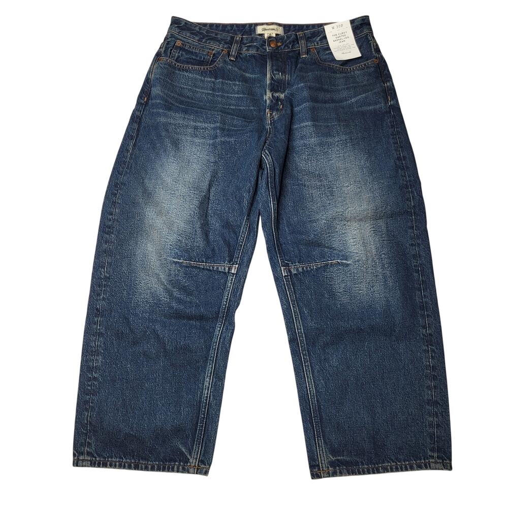 Madewell Petite Curvy Darted Barrel Leg Jeans Medium Dobbins Wash Western 30P - Picture 3 of 13
